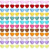 60 Pairs Heart Shaded Sunglasses, Rimless Candy Color Glasses Party Favors and Party Props for Kids Teens Adults
