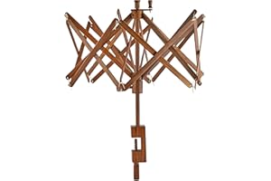 Brainmart Wooden Yarn Umbrella Swift Winder, Yarn Winder for Knitting Crocheting X-Large Heavy Duty Winder, Natural Beach Wood Handmade Swift, Holds up to a 6' Circumference Skein