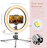 AIXPI 10 Inch LED Dimmable Desk Ring Light with Tripod Stand Phone Holder view 3