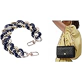 AVELICE Acrylic Resin Chain Purse Strap 11.8IN Chunky Purse Transparent Chainn DIY Acrylic Bag Chain (Black White)
