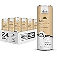 Slate Milk - High Protein Iced Coffee - Vanilla Latte - 175mg Caffeine, Lactose Free Energy - 20g Protein, 1g Sugar, 100 Calories, 1g Net Carbs, No Sugar Added - Protein Coffee - 11 fl oz, 24 Cans