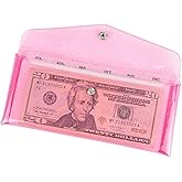 Cash Envelope Wallet Budgeting System PVC Multi-Purpose Pink Cash Stuffing Wallet Reusable Envelopes Pocket 6-Tab Dividers for Budget Wallets with Expense Tracking Monthly Stickers for Bills Planner