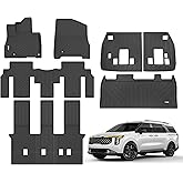 Floor Mats for 2025 2026 Kia Carnival MPV Hybrid 8 Seats (Not for Fuel) Trunk Mat with Backrest Mat All Weather TPE Rubber Floor Liner Set Cargo Liner for 2025 Kia Carnival MPV Hybrid Accessories