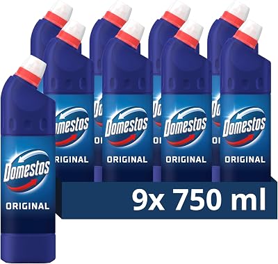 Domestos Original Thick Bleach 9x 750 ml Disinfectant 99.99% Bacteria Viruses