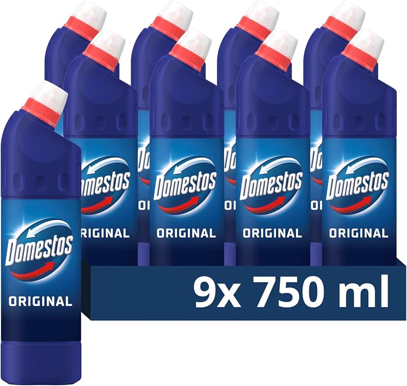 Domestos Original Thick Bleach 9x 750 ml Disinfectant 99.99% Bacteria Viruses