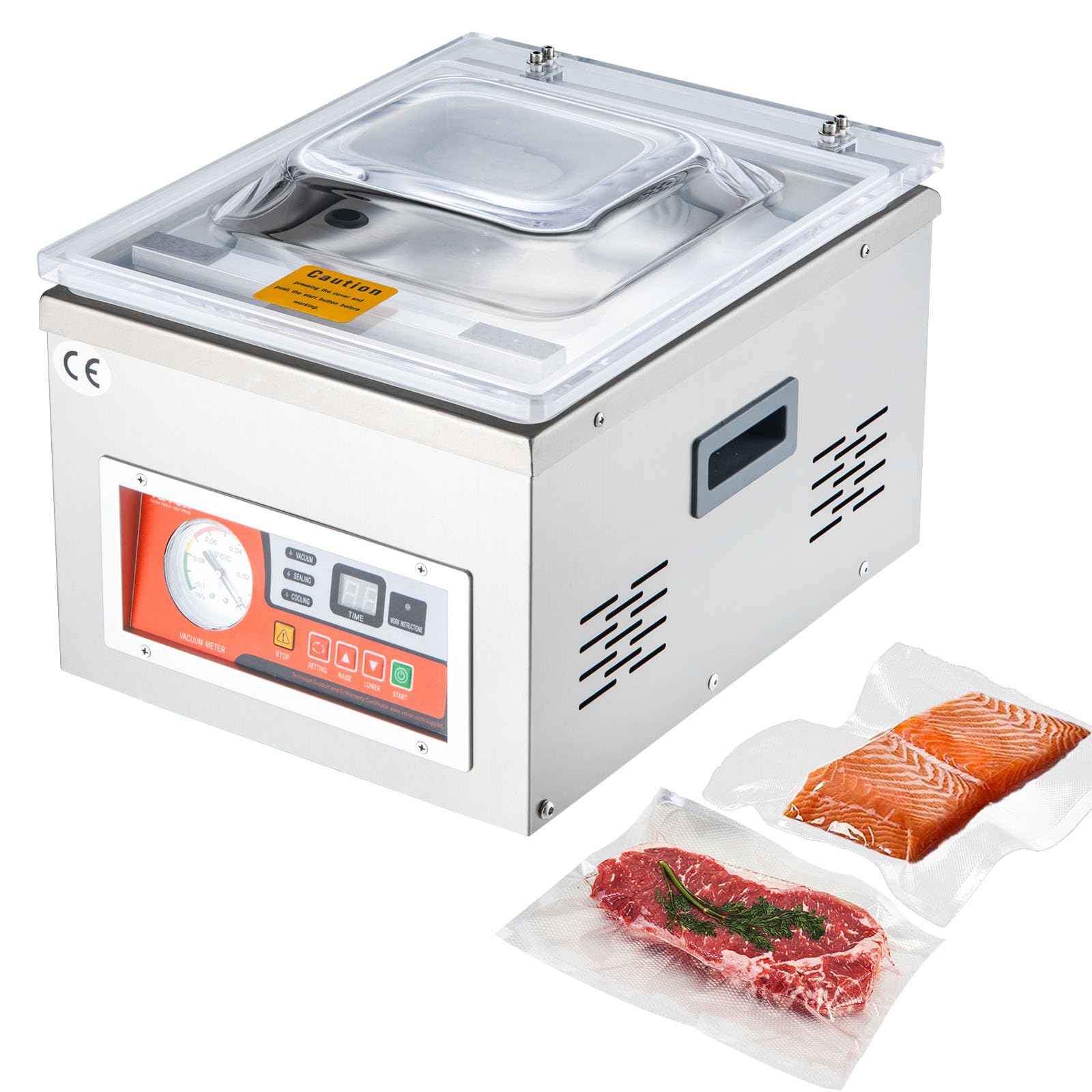 Photo 1 of VEVOR Chamber Vacuum Sealer, 260W Sealing Power, Vacuum Packing Machine for Wet Foods, Meats, Marinades and More, Compact Size with 10.2 in Sealing Length, Applied in Home Kitchen and Commercial Use