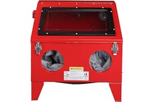 Parts-Diyer 40 Gallon Bench Top Air Sandblasting,Heavy Duty Steel Cabinet Sandblaster Abrasive Blast with Gun and 4 x Nozzles Air Compressor Delivery 60-125PSI/6-25CFM for Rust Removal, Stain, Paint