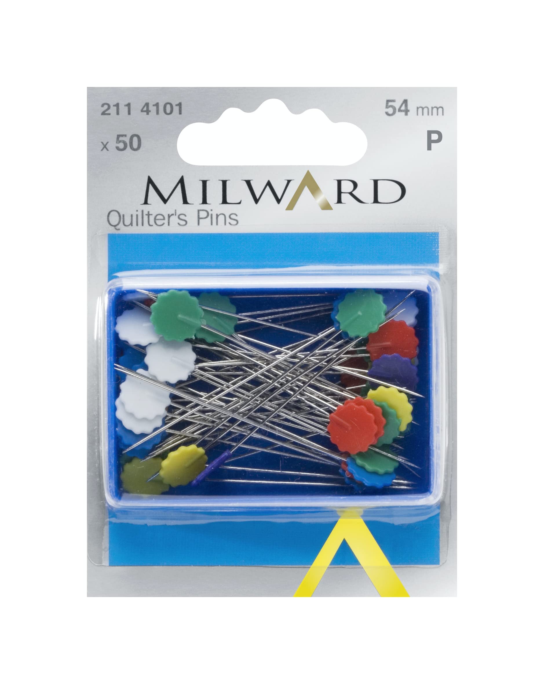 Milward Straight Sewing Pins, Quilters, Silber, 54mm, 50 Pieces