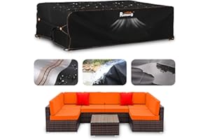 RIMWIG Extra large Patio Furniture Set Covers Waterproof, outdoor furniture clearance, Outdoor Sectional Sofa Couch Set Covers, Dining Table Chair Set Cover Rectangular Heavy Duty 110" L x 83" W x 28" H