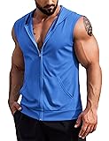COOFANDY Workout Hooded Tank Tops for Men Big and