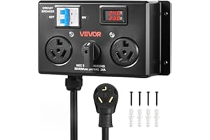 VEVOR Manual EV Charging Switch, NEMA 10-30, Splitter Switch for Dryer & EV, 24A Max 240V Manual Power Distribution with Circ