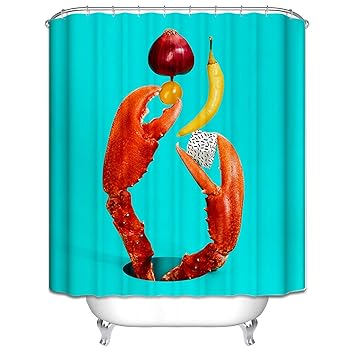 Amazon Com Gnzoe Bathroom Shower Curtain In Polyester Colorful