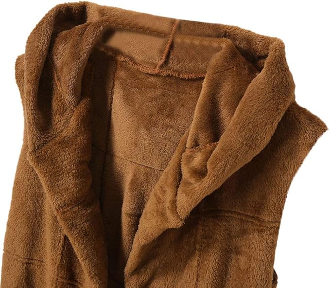 99native Femme Manteaux Gilet Grande Taille Hiver Chaud Fausse Fourrure Veste De Hiver Manteau A Capuche Sans Manches Double Parka Jacket Chaude Gilet En Peluche Chaude Longue Veste Femme Vetements