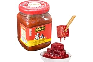 TOEISUXA Traditional Fermented Bean Curd, Chinese Red Bean Curd, Fermented Tofu Cubes for Hot Pot, Stir-fry, Noodles, Porridge, 340g/11.99oz, 豆腐乳 (1pc)