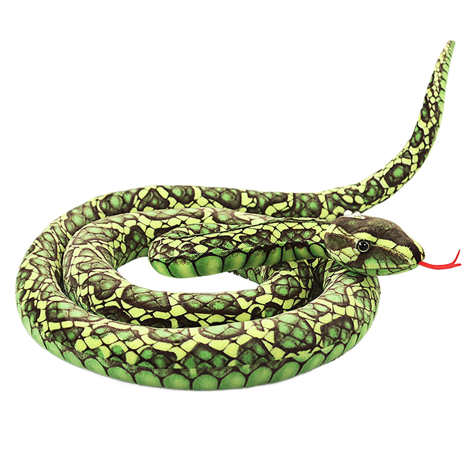 NICEYEA 200CM Soft Stuffed Animal Giant Plush Fake Snake Cuddly Doll Realistic Toy Snake Halloween Decorations Prank Props Gifts — image 1
