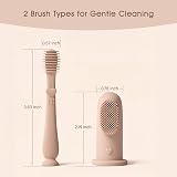 Moonkie Baby Finger Toothbrush Tongue Cleaner Kit Blush 2 Pcs view 2