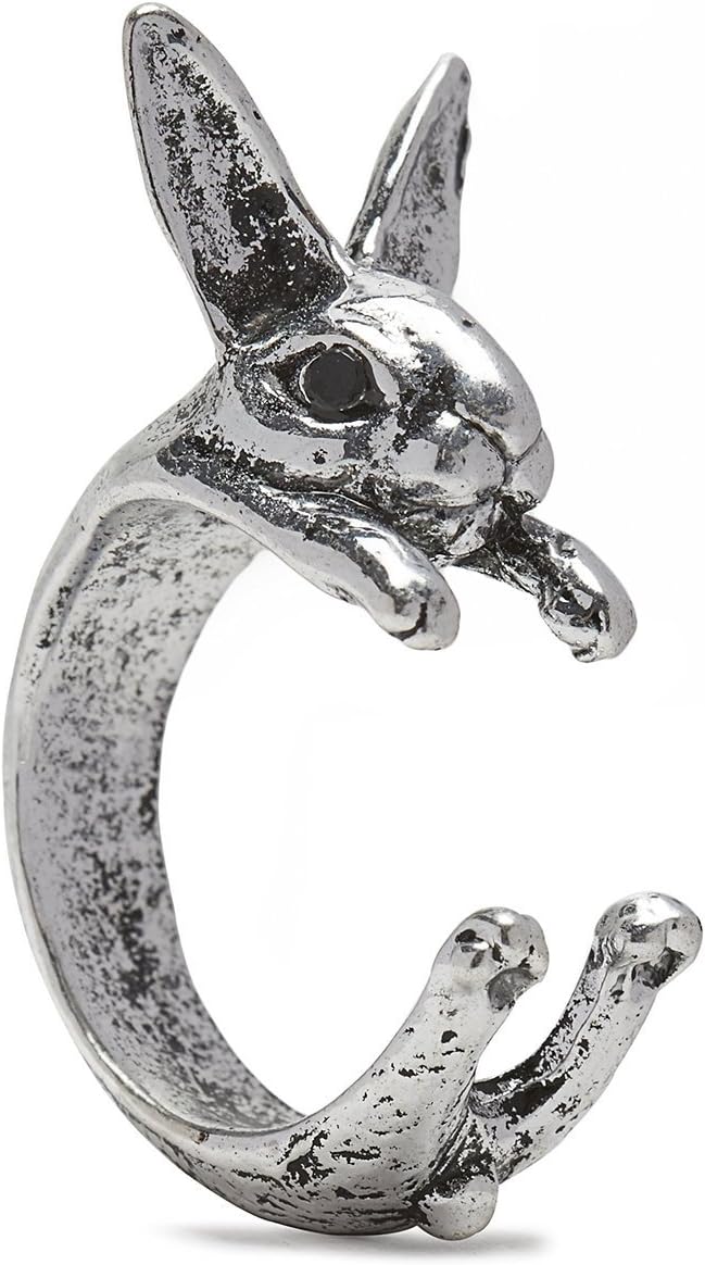 Serebra JewelryRabbit Ring in Silver-Tone Adjustable Size Unisex