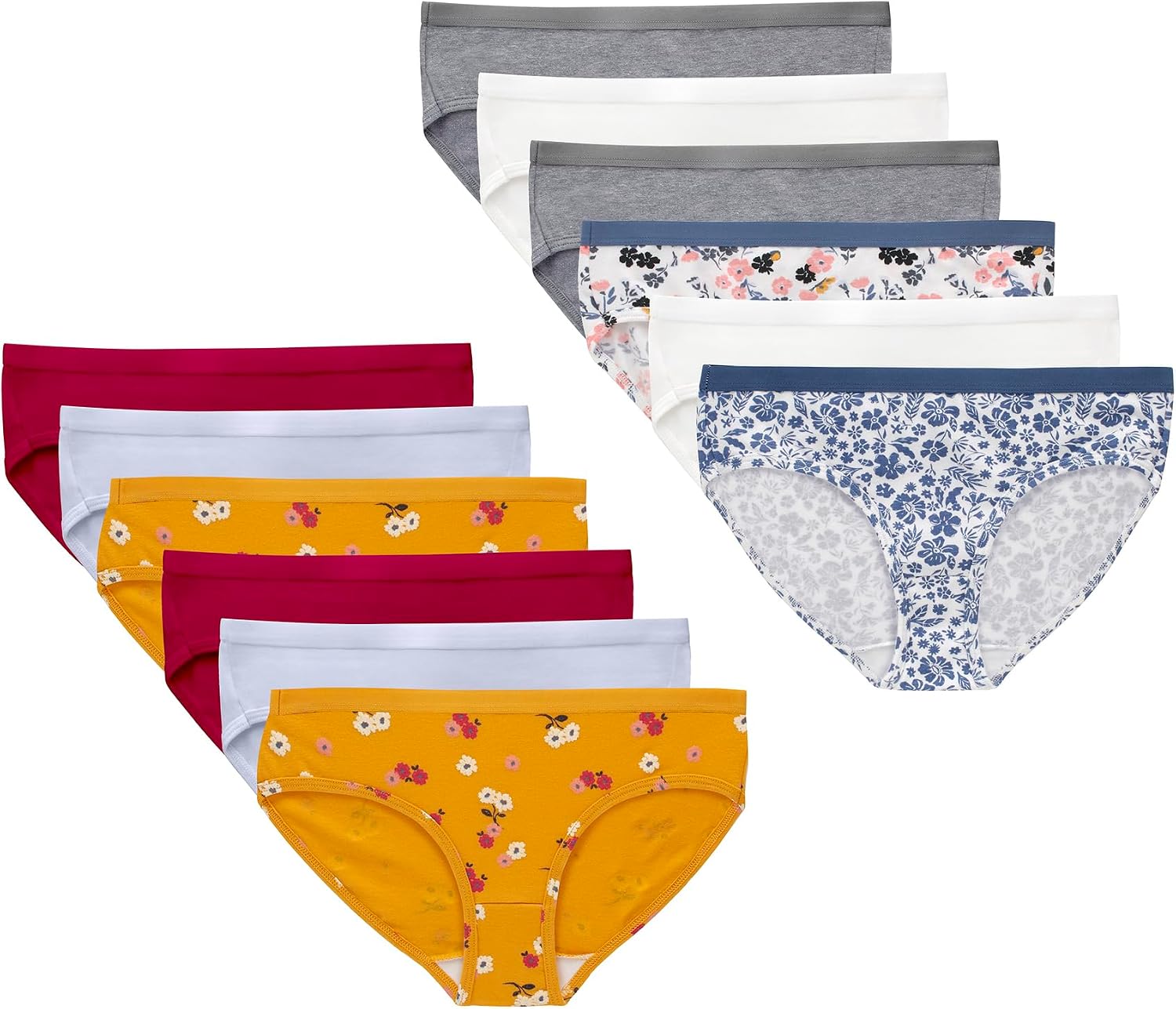 Stretchy Cotton Panties 12-Pack for Active Girls