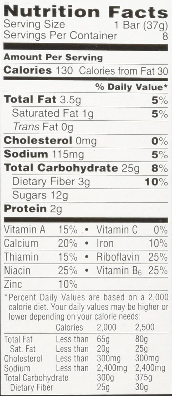 Nutrigrain Bar Nutrition Facts Blog Dandk