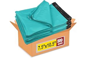 iMBAPrice 200-Pack Teal Poly Mailers 7.5x10.5 Inch #2 Color Poly Mailing Shipping Envelopes Bags, Self Seal Adhesive Waterproof and Tear Proof (Total 200 Bags)