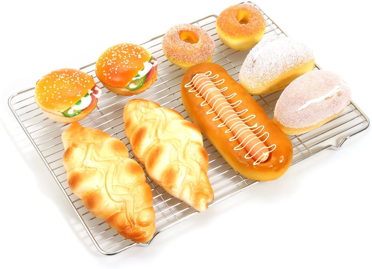 Zacfton Baking sheets Rack Set, Cookie pan Nonstick Cooling Rack & Cookie sheets Rectangle Size 16 x 12 x 1inch, Stainless Steel & Non Toxic & Healthy, Superior Mirror Finish & Easy Clean: Kitchen & Dining