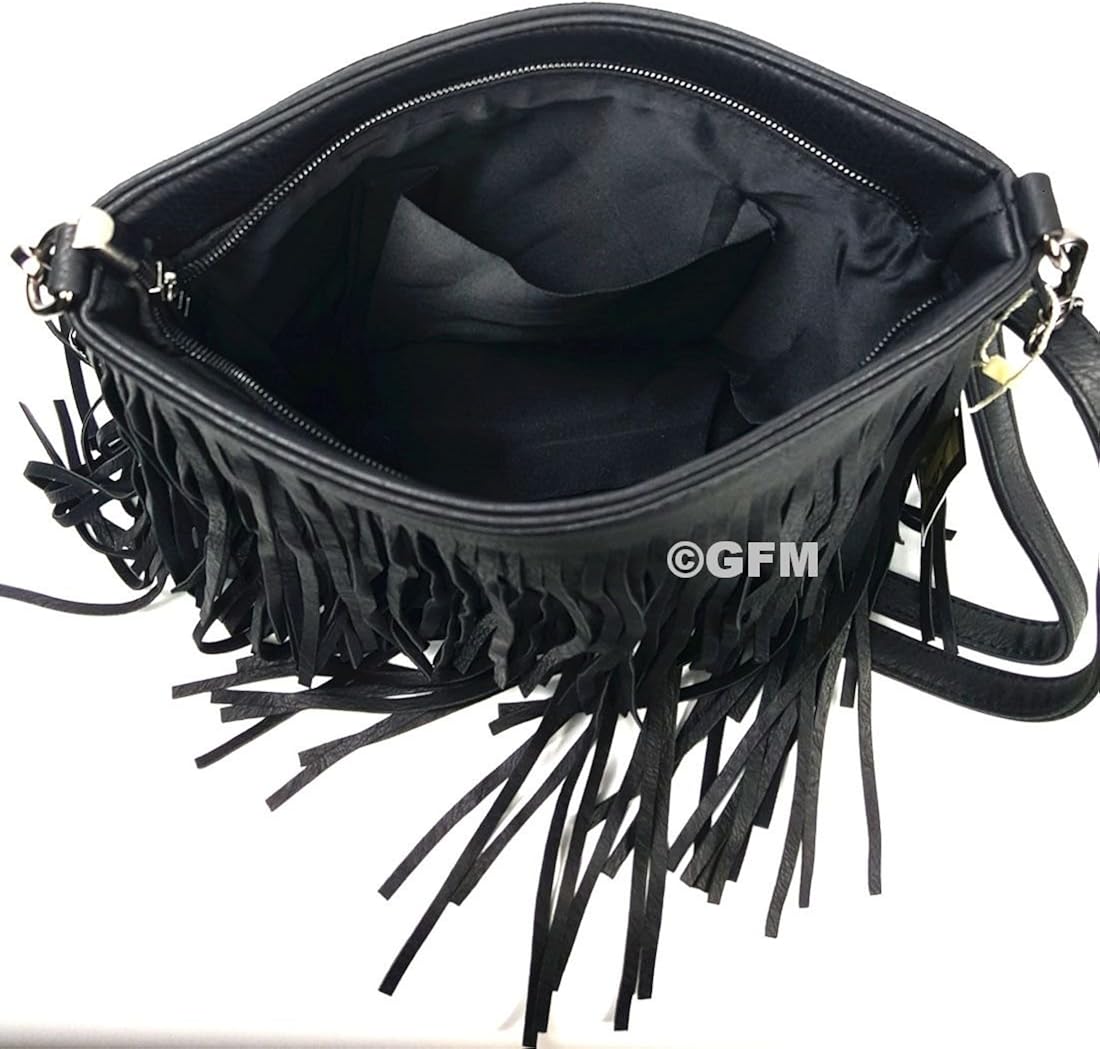 GFM® Faux Leather Tassel Bag With Soft Fringes Tassels on Both Sides Shoulder bag - Image 4