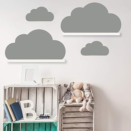 Wolken Set Wandtattoo Passend Fur Deine Ikea Ribba Mosslanda Bilderleisten Fur Babyzimmer Kinderregale Grau Amazon De Kuche Haushalt