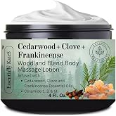 Cedarwood + Clove + Frankincense "Woodland Blend" Lotion 4 oz - enriched with Ceramide 1, 3, and 6II - a grounding body therapy crafted to restore inner balance. Rooted in warm, earthy botanicals.