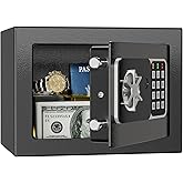 KABISAFE Safe with Digital Security Keypad and Key, 0.5 Cubic Feet Mini Safe, Kid Safe Box, Personal Safe for Home Office Hot