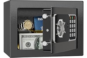KABISAFE Safe with Digital Security Keypad and Key, 0.5 Cubic Feet Mini Safe, Kid Safe Box, Personal Safe for Home Office Hot