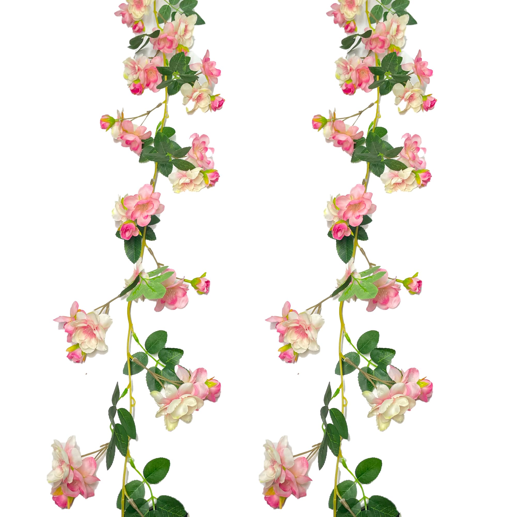 duoyif Gardenia Fake Flowers Spring Summer Flower Garland Fake Ivy Flowers Garland Artificial Gardenia Flowers for Weddings Arch Parties Gardens Room Deco 1.8 m 2 Pieces (Light Pink)