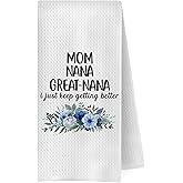 GCFET Great Nana Kitchen Towels - Grandma Decorative Waffle Weave Dish Towels, Grandma Gifts Hand Towel, Grandma Tea Towel, Grandma Gifts from Grandson Granddaughter, 16x24 Inch