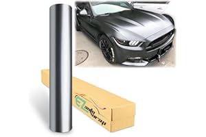 EZAUTO WRAP 4"x8" (10cmx20cm) Sample Charcoal Gray Matte Metallic Satin Pearl Vinyl Wrap Sticker Sheet Film Car Auto Vehicle DIY Decal Bubble Free Air Release Self Adhesive Peel and Stick