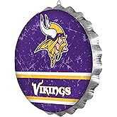 Minnesota Vikings 13” Jumbo Metal Distressed Bottle Cap Wall Sign – Limited Edition FOCO Vikings Sign – Represent the NFL and Show Your Spirit with Licensed Football Fan Gear