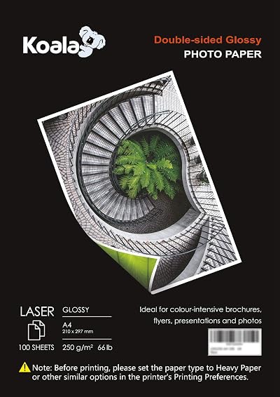 Koala Double Sided Glossy Laser Photo Paper A4 250gsm 100 Sheets