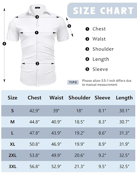 LETSEE MEN’S BUSINESS DRESS SHIRTS WRINKLE FREE SHORT SLEEVE CASUAL BUTTON DOWN SHIRT, WINE RED, 3X-LARGE