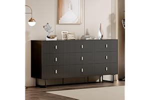 Chrangmay Black 9 Drawer Dresser for Bedroom, Large Double Dresser with Wide Drawers, Modern Chest of Drawers,Storage Organizer Dresser,Nursery Dresser,for Living Room, Hallway, Bedroom, Kids Bedroom