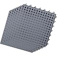 ADVcer Interlocking Floor Mats with Drain Holes, 12 Pack 11.8" x 11.8" Modular Rubber Flooring Cushion Tiles, Non-Slip Waterproof - Ideal for Bathroom, Shower, Pool, Balcony, Patio and Kitchen (Gray)
