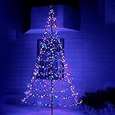 Hollynights - Outdoor LED Christmas Tree - Outdoor Christmas Decorations - Multicolor - 800 LED Tree - 13 ft. - Pole Included