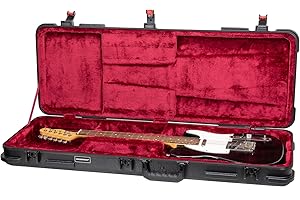 Crossrock Standard Electric Guitar Case for Stratocaster&Telecaster Style Guitars and More, with TSA Lock, Interior Compartme