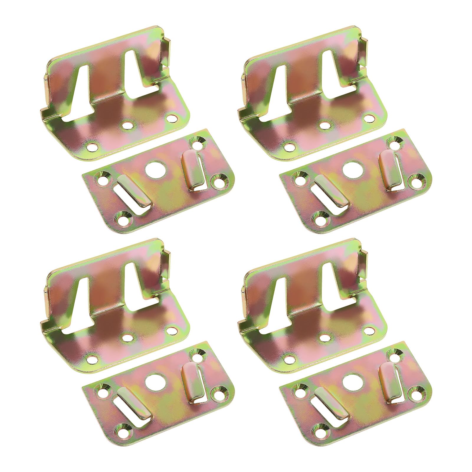 eMagTech 4Pcs Connecting Corners Bed Connectors Heavy Duty Rust Proof Bed Rail Brackets Home Accessories for Bed Beam Support Bed Frame Fixing