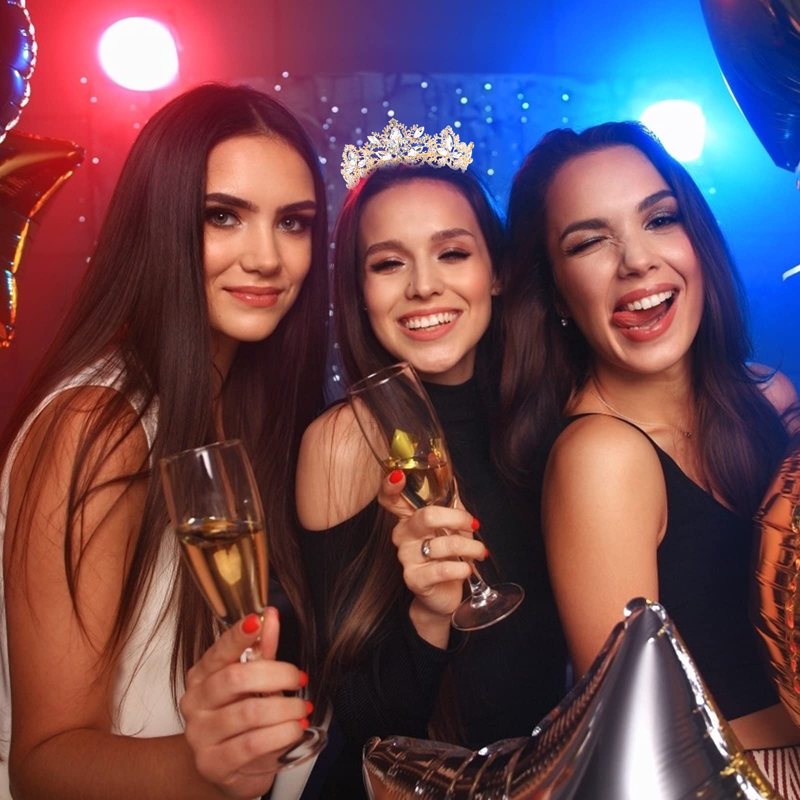 CIEHER Tiaras and Crowns for Women,Gold Crystal Rhinestone Queen Crown,Birthday Crown Tiara for Women Girls Headbands for Wedding Prom Bridal Party Costume Gifts