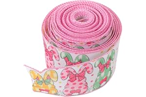 GLSTOY Easter Bunny Ribbon 2.5 Inch 10 Yards Spring DIY Craft Ribbon for Wreaths Balloon Party Wrapping and