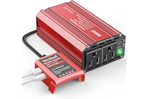 300W Power Inverter 18V to 110V for Milwaukee Battery: VoLtTech Battery Inverter DC Charger Adapter with 2 AC Outlet & 2 USB Port for Car, Vehicles, Laptop, Computer, Phone, String Light, Fan