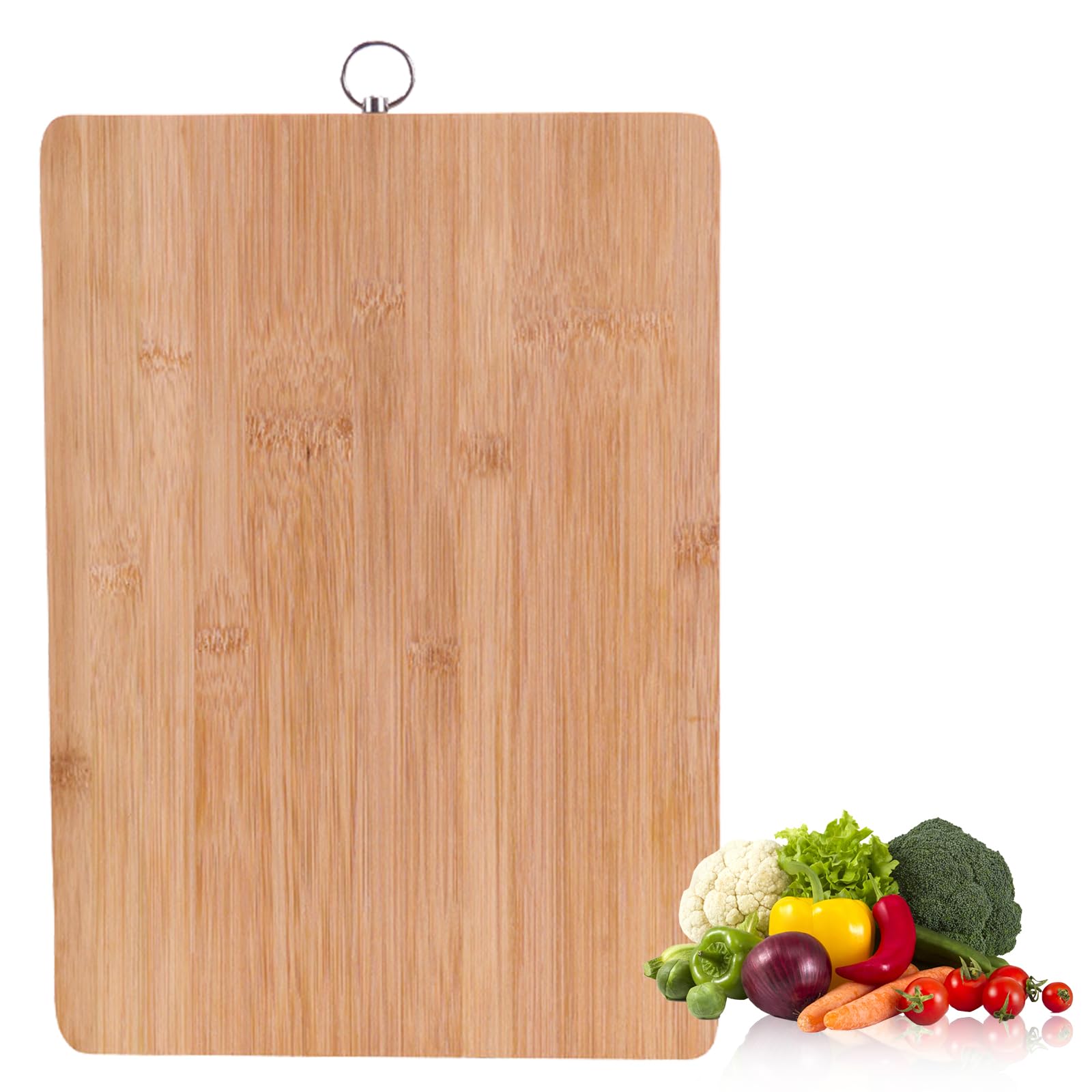 Cognitivex Wooden Chopping Boards with Convenient Hanging Eyelet Perfect for Kitchen Wood Organic Non-Slip for Chopping Vegetables Meat Cheese Bread Kitchen Accessory Chopping Board Wood(20 X 30 CM)