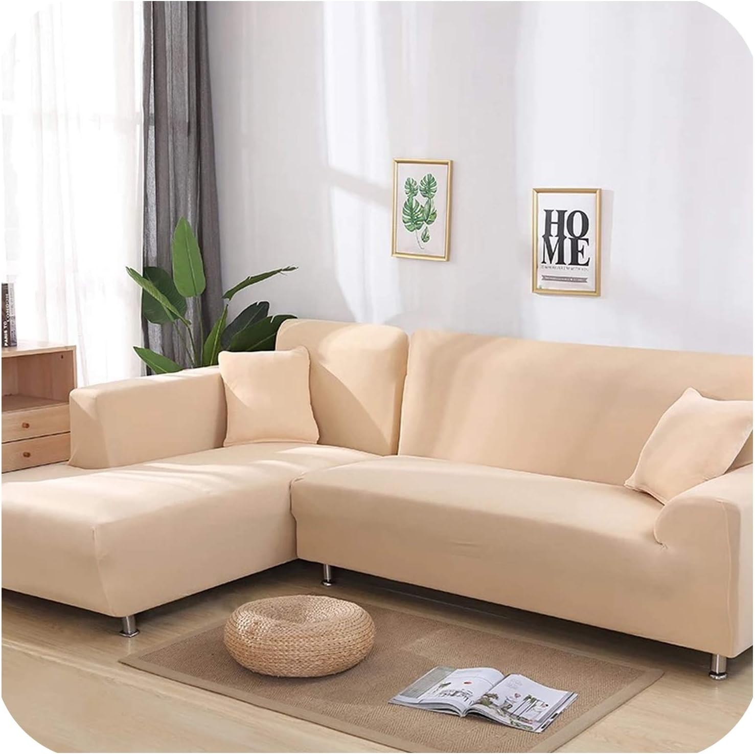 Stretch L Shaped Sofa Cover for Living Room Chaise Longue Sofa Cover