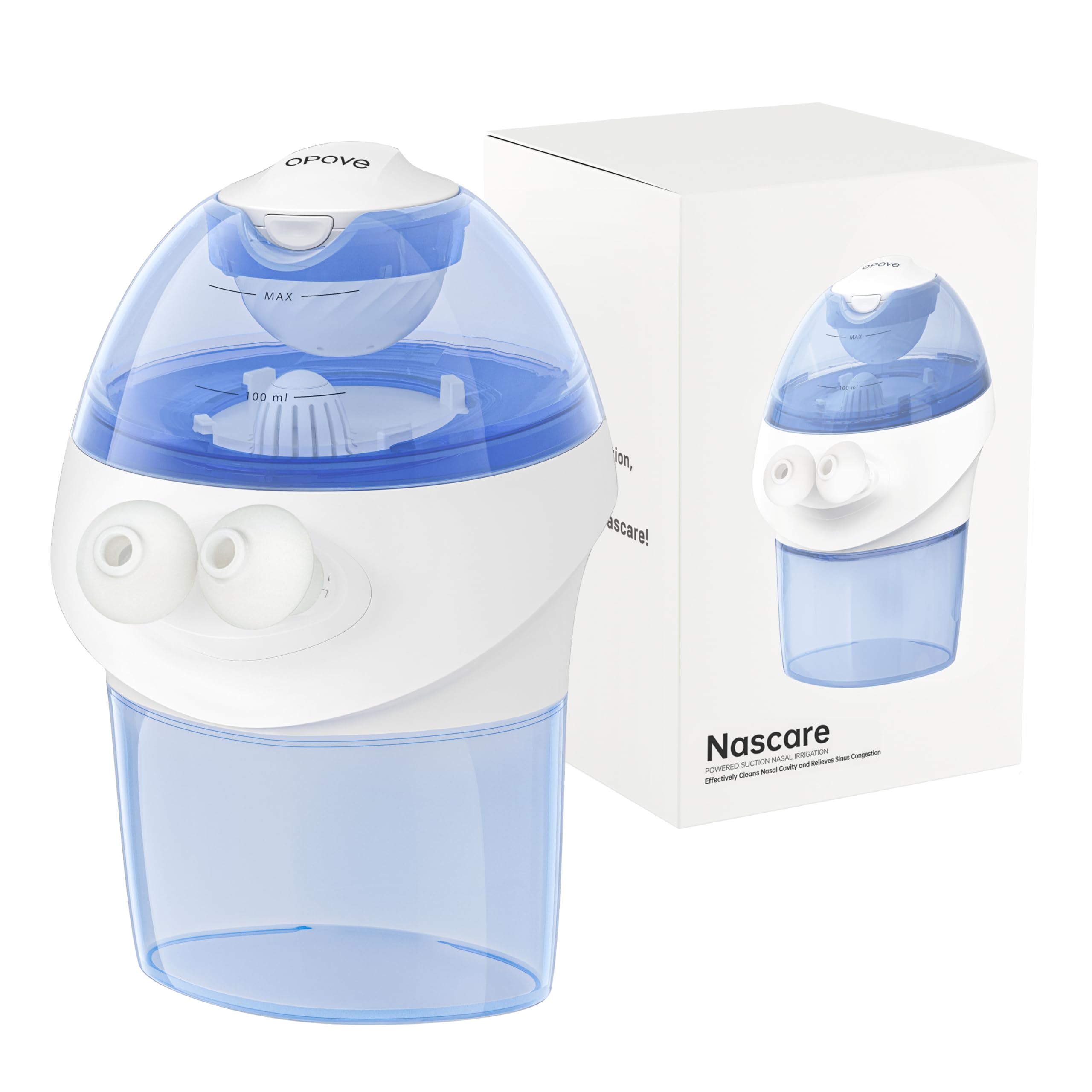 opove Nasal Irrigation System, Sinus Rinse Kit with 1 Nose Cleaner & 15 Salt Packets, Self-Cleaning & Automatic Waste Collection, Rechargeable Sinus Rinse Bottle for Relieving Nasal Discomfort