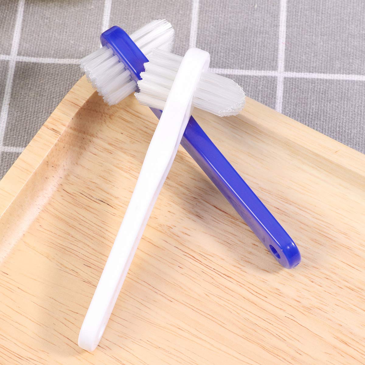 HEALIFTY 2Pcs Dual Head Toothbrushes T-Shape Denture Dedicated Toothbrush Tool (White + Blue) : Baby