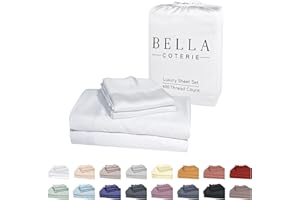 BC BELLA COTERIE Bella Coterie Luxury Bamboo Viscose King Size Sheet Set | 100% Organically Grown | Ultra Soft | Cooling for Hot Sleepers | 18" Deep Pocket [White]