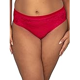 Curvy Couture womens Lace High Cut Brief Underwear